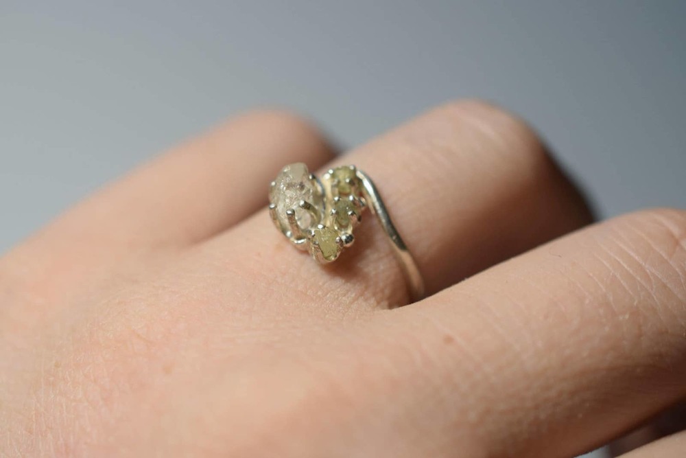 Natural Sapphire Ring, raw sapphire ring, unique sapphire ring, raw gem …